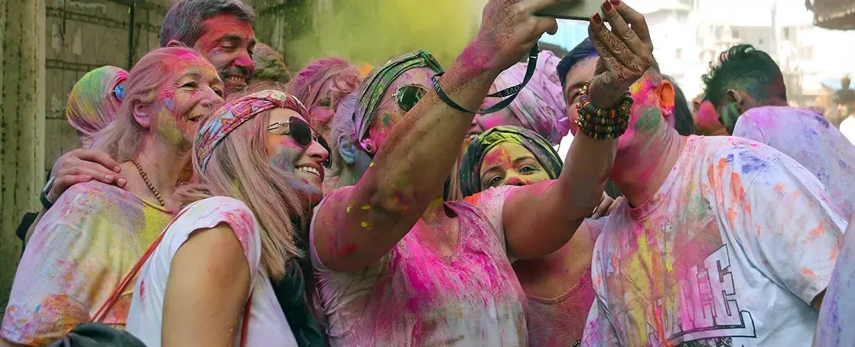 Participants enjoying the colorful Munich Color Run event