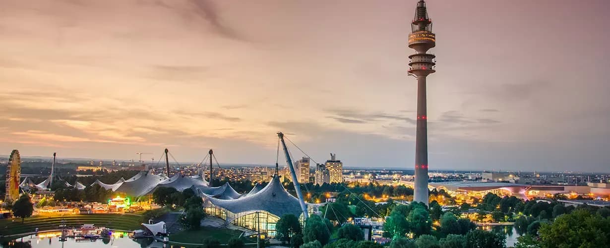Tour group engaging in activities at Munich's Olympia Park